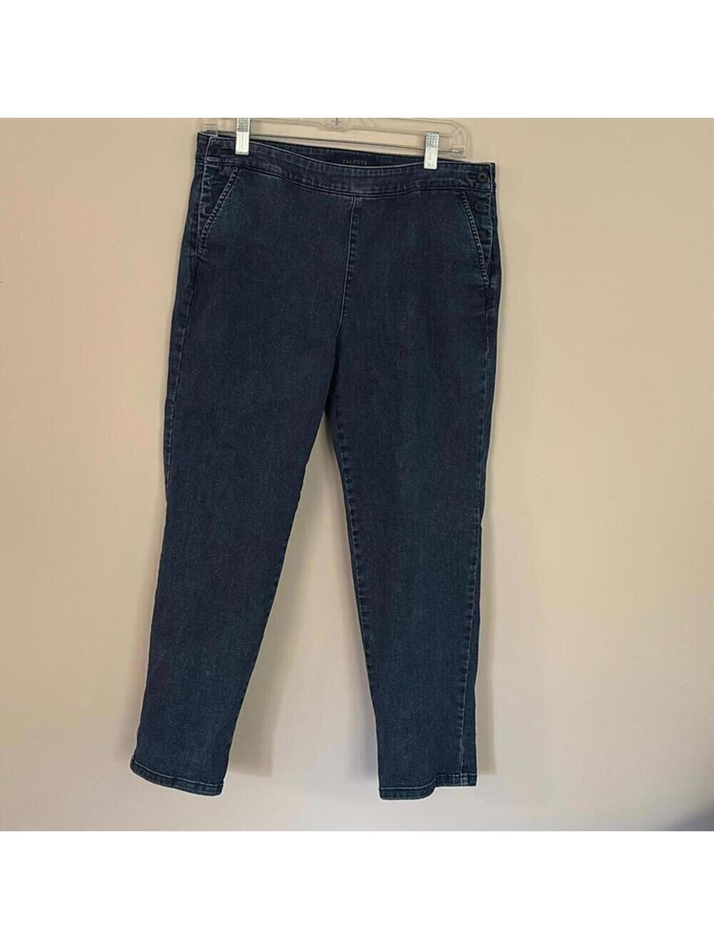 Talbots Petite Blue Slight Stretch Button Up Denim Jeans Basic Capsule Minimal